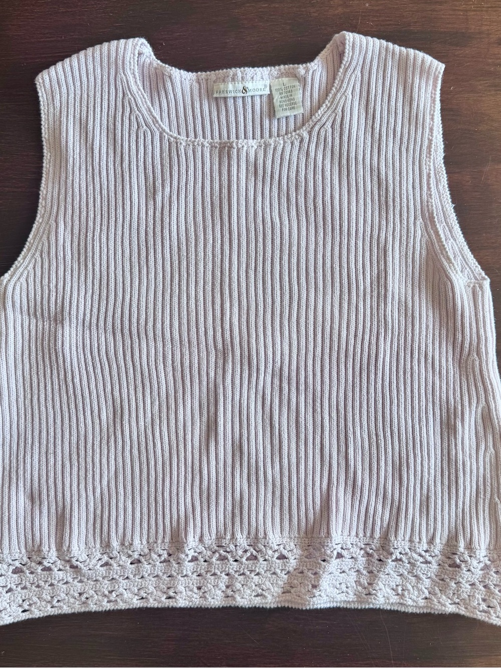 Light Purple Ribbed Knit Tank Top